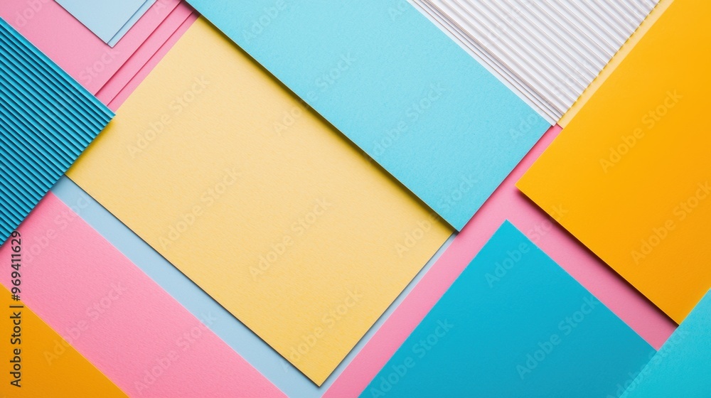 Colorful geometric paper shapes abstract background with minimal design Colorful geometric paper shapes abstract background with minimal design