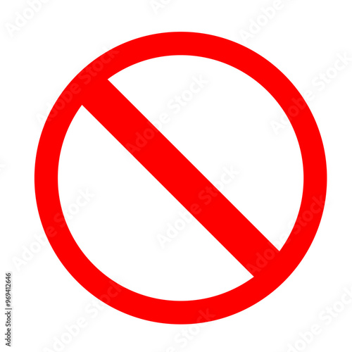 Free Download No, stop, warning, red crossed circle. Denial, not allowed, icon for web. Prohibited, refusal sign for design. Symbol Forbidden isolated on white background, vector illustration. - GFXLoad