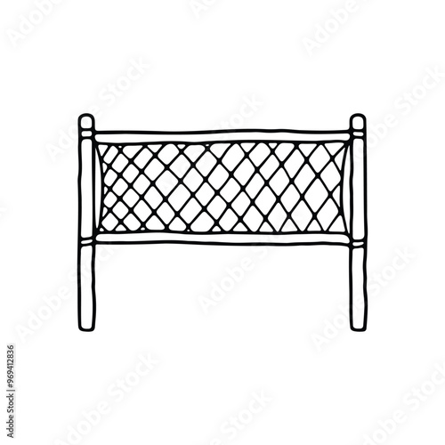 hand drawing of a sports net