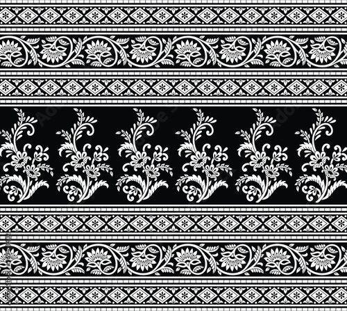Wallpaper Mural Flower Border design Pattern ,texture, tile, background, wallpaper. Torontodigital.ca