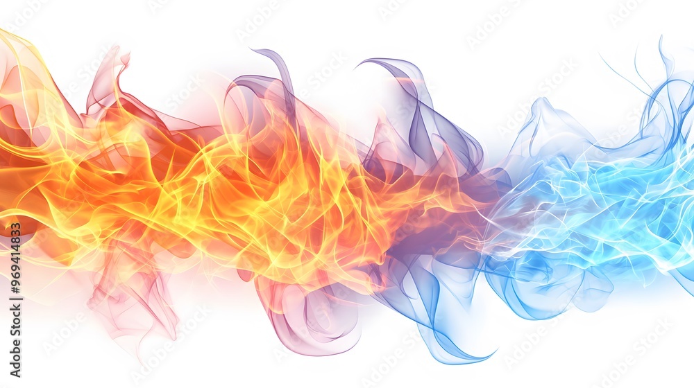 Abstract Fire and Water Swirls Background Abstract Fire and Water Swirls Background