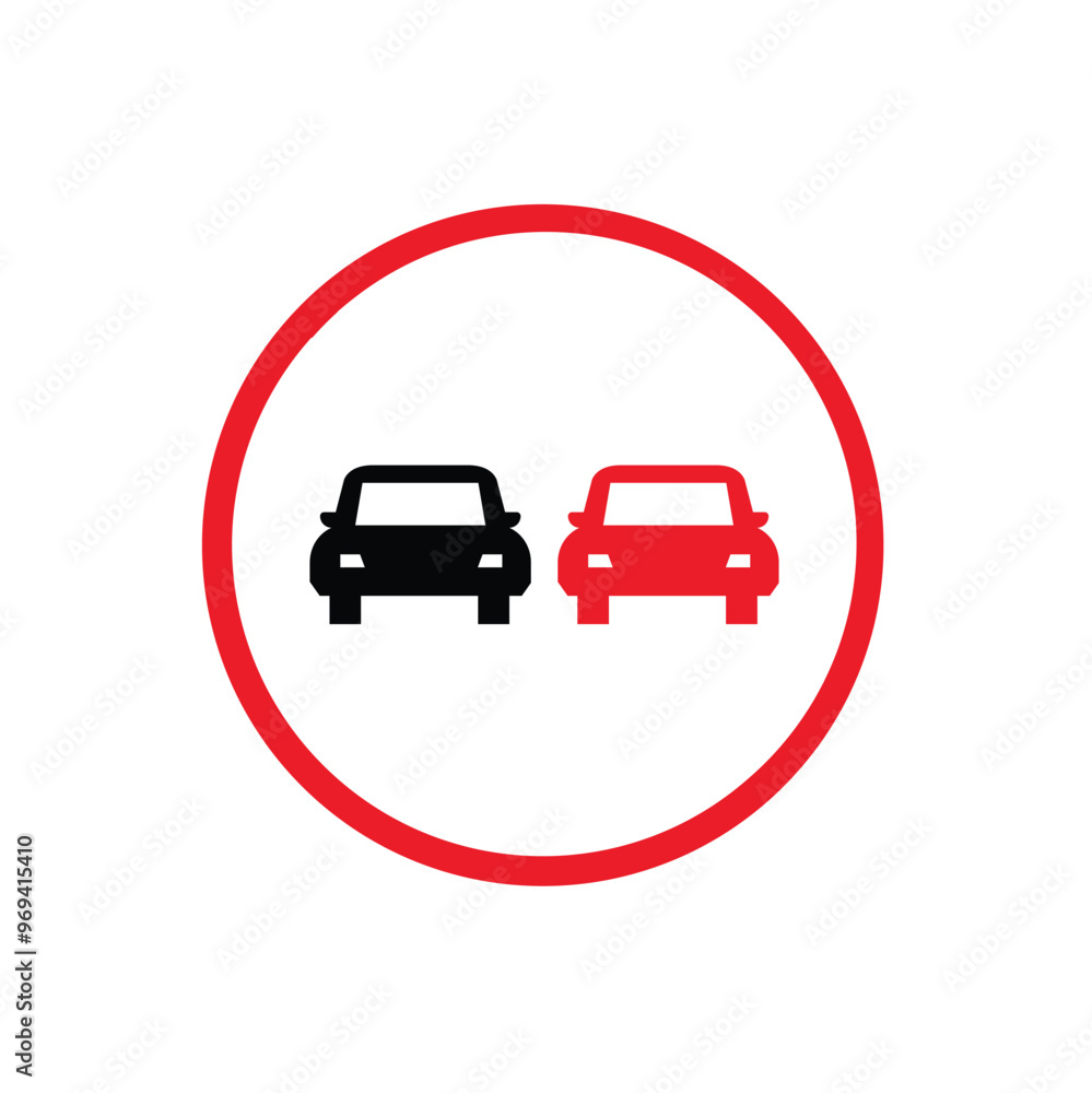 Road sign icon, No Overtaking. suitable for poster use and web icons Road sign icon, No Overtaking. suitable for poster use and web icons