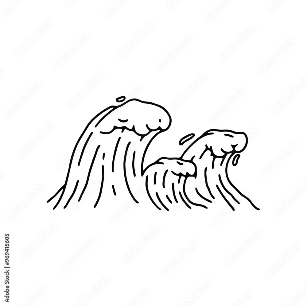 Fototapeta premium illustration of ocean waves with flowing lines and dynamic curves.