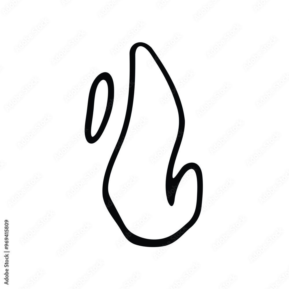 stylized flame with smooth, flowing lines. stylized flame with smooth, flowing lines.