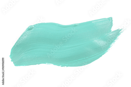 Blue smear paint or cream isolated on white background