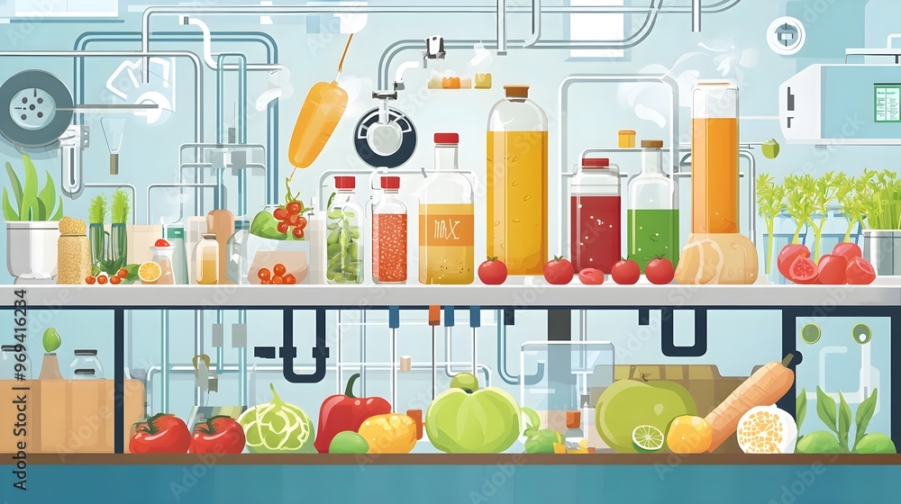 Infographic of Nitrogen Gas Use in Food Preservation with and Educational Background Infographic of Nitrogen Gas Use in Food Preservation with and Educational Background