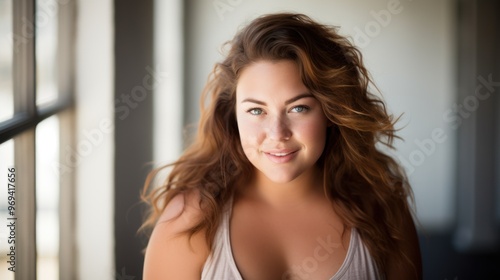 Portrait of a beautiful plump woman smiling and looking at you Free Download Portrait of a beautiful plump woman smiling and looking at you - GFXLoad