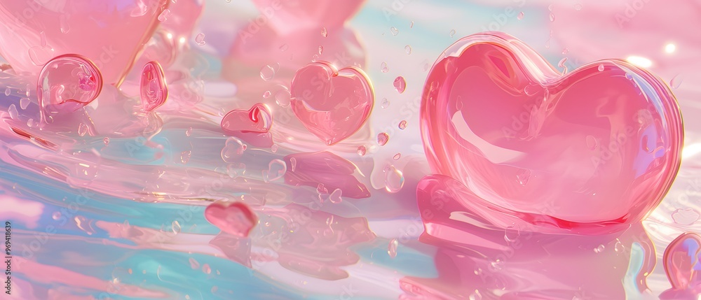Abstract Pink Heart Liquid Background Abstract Pink Heart Liquid Background