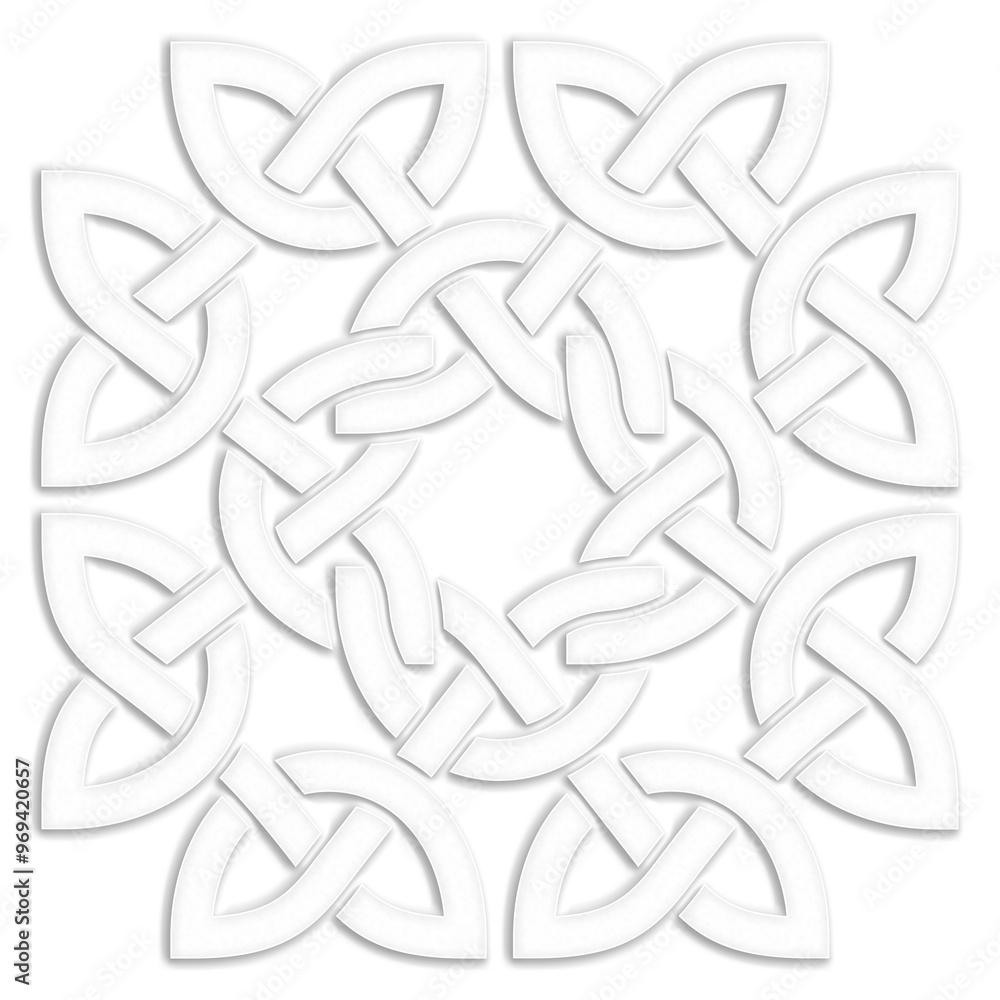 Sign with celtic knots, white. Celtic knot symbol resembling a plaster ornament for use in St. Patrick's Day designs. Sign with celtic knots, white. Celtic knot symbol resembling a plaster ornament for use in St. Patrick's Day designs.