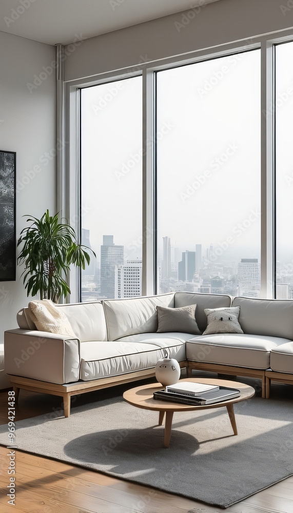 Fototapeta premium A.I.-Generated Art of Modern Home Interiors and Architecture Designs
