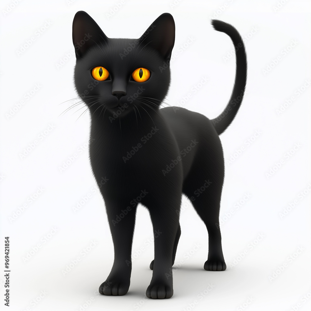 Black cat with glowing eyes Black cat with glowing eyes