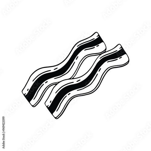 hand-drawn illustration of two strips of bacon