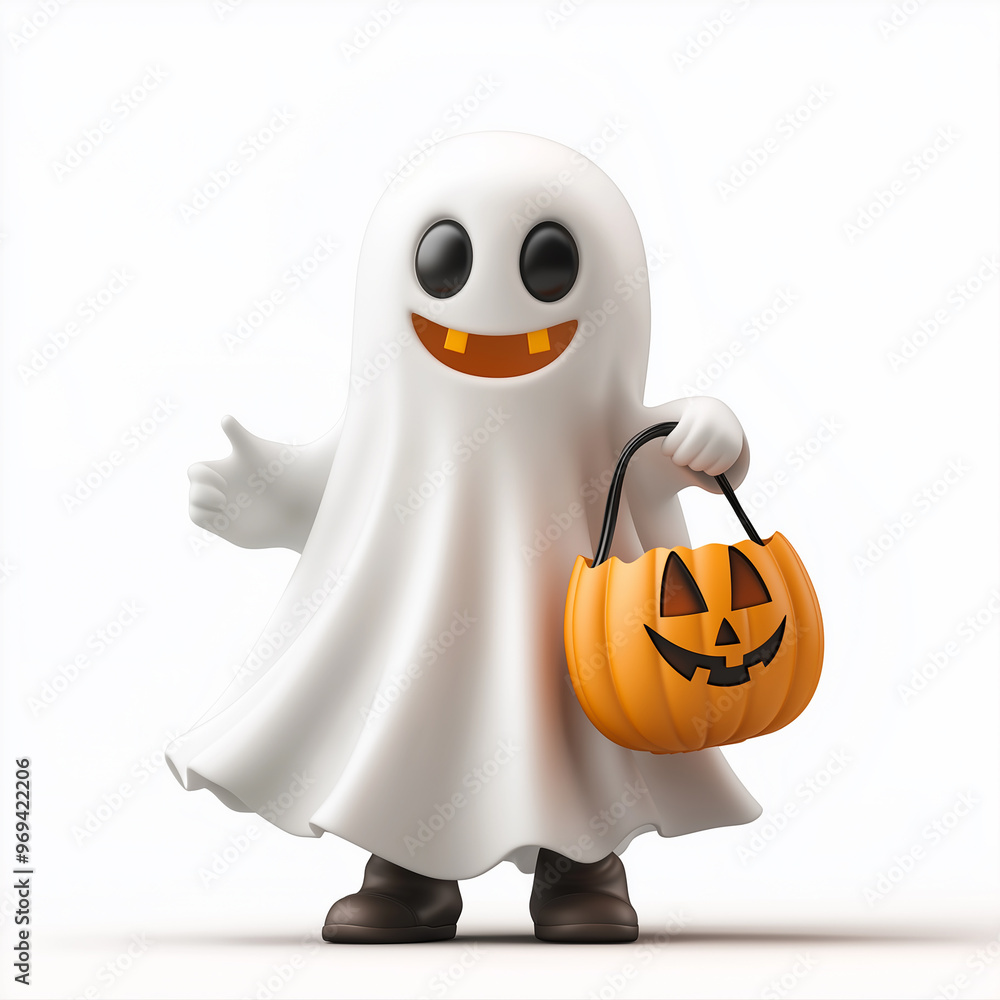 A child dressed as a ghost A child dressed as a ghost