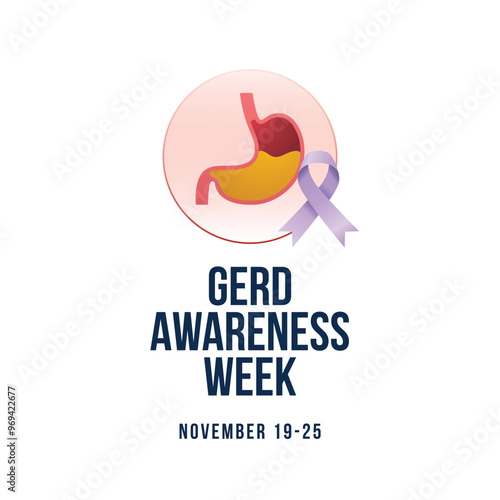 GERD Awareness Week vector design template good for celebration usage. GERD Awareness Week design. vector ribbon. flat design. eps 10.