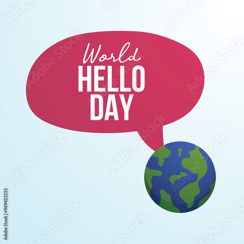 World Hello Day vector design template good for celebration usage. World Hello Day design. flat design. eps 10.