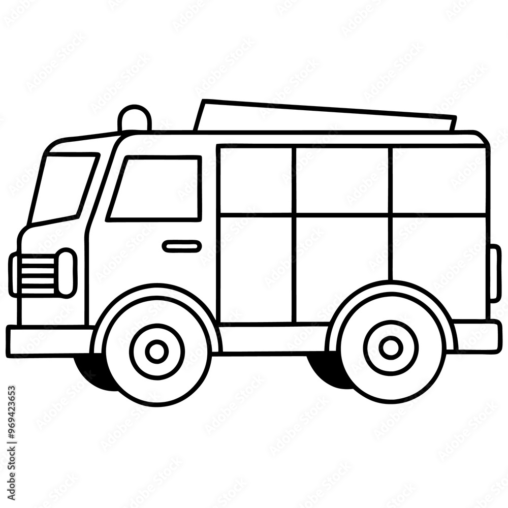 firetruck outline coloring book page line art drawing firetruck outline coloring book page line art drawing