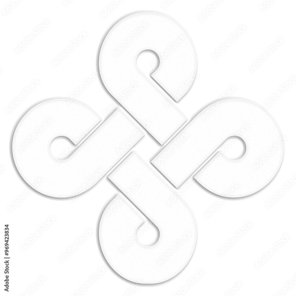 Symbol with celtic knots, white. Celtic knot symbol resembling a plaster ornament for use in St. Patrick's Day designs. Symbol with celtic knots, white. Celtic knot symbol resembling a plaster ornament for use in St. Patrick's Day designs.