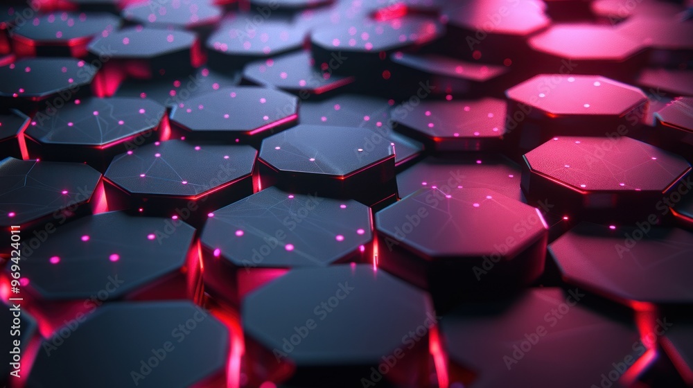 Abstract Hexagon Pattern with Neon Glow Abstract Hexagon Pattern with Neon Glow