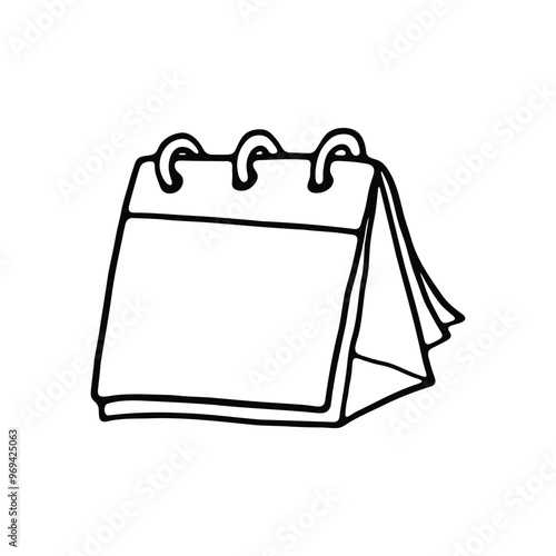 line art drawing of a standing flip calendar