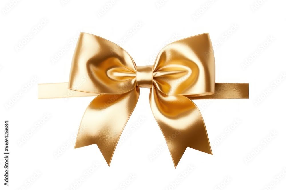 Gold bow white background celebration accessories. Gold bow white background celebration accessories.