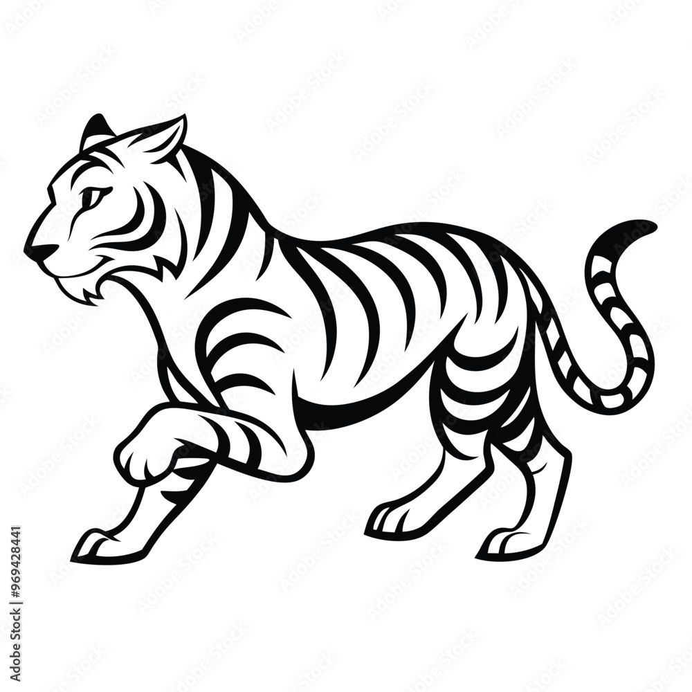 Naklejka premium Tiger silhouette victor art illustration eps