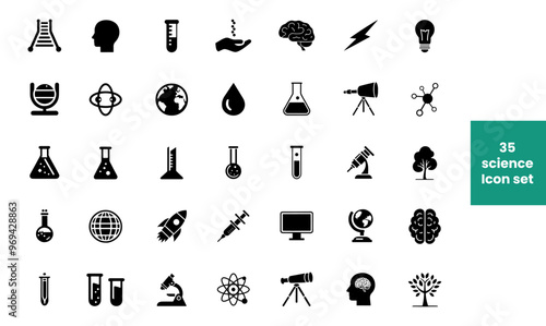 Wallpaper Mural a set of science icon sets, vector icon sets, minimal science icon packs, and vector illustrations. Created with generative ai Torontodigital.ca