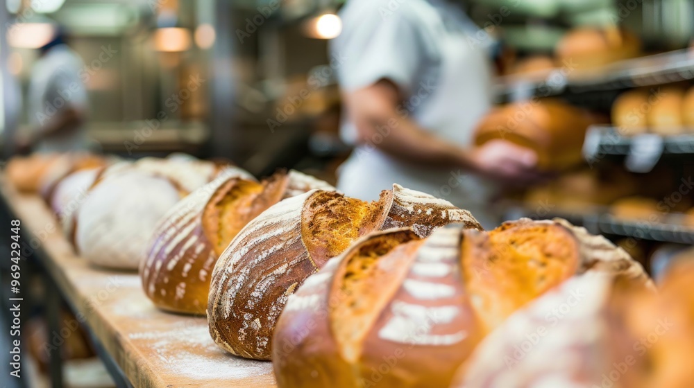 Freshly Baked Bread in a Bakery Freshly Baked Bread in a Bakery