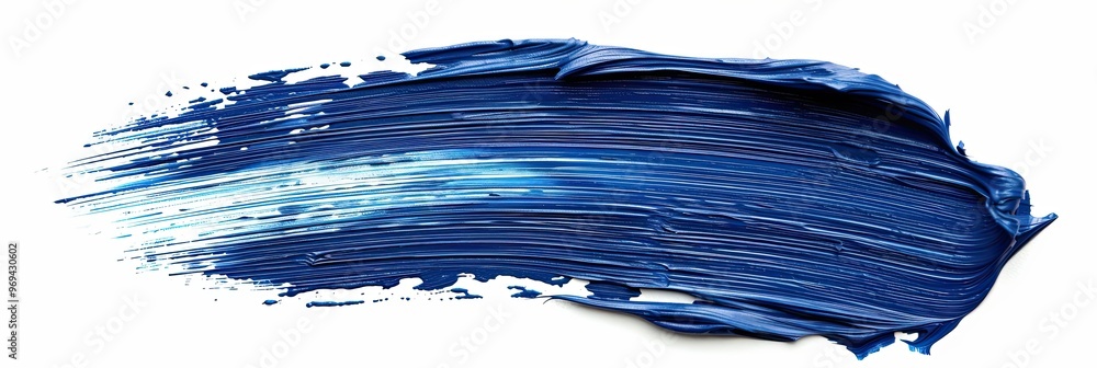 Blue paint brush stroke smear color texture swatch background lipstick white smudge isolated. Blue paint brush stroke smear color texture swatch background lipstick white smudge isolated.
