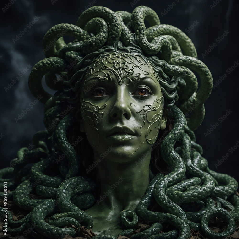 A captivating glimpse of the gorgon medusa’s soft glow and flowing tentacles in the ocean A captivating glimpse of the gorgon medusa’s soft glow and flowing tentacles in the ocean