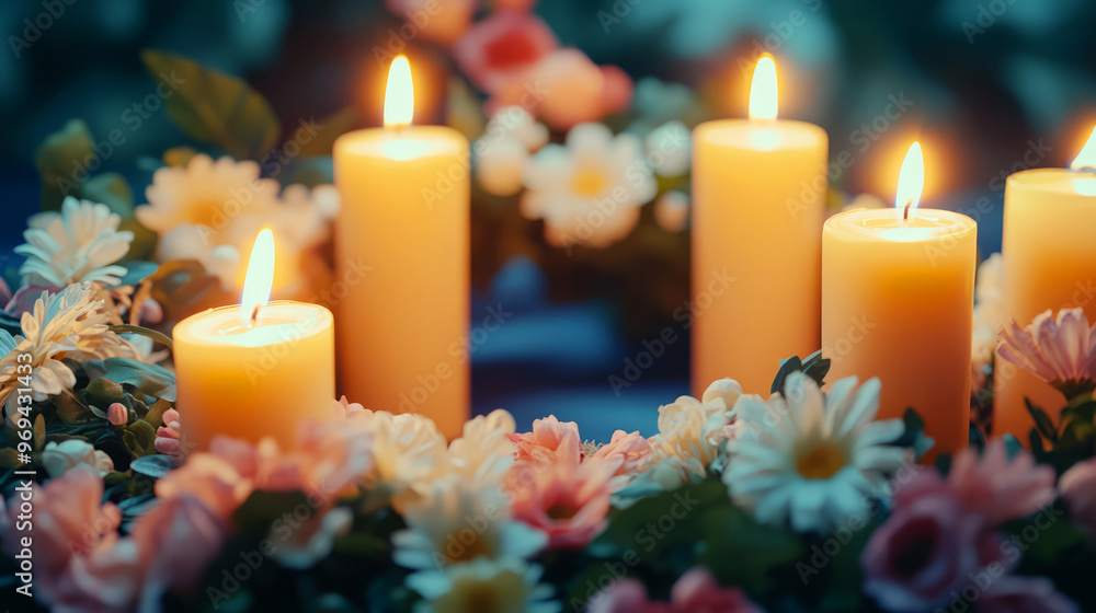 Candles And Flowers - A Circle Of Light And Life Candles And Flowers - A Circle Of Light And Life