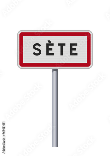 Panneau d'entrée de la ville de Sète (Hérault) en vectoriel