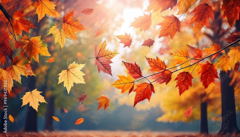 a dynamic scene of autumn leaves gracefully falling through the air.. autumn leaves background. autumn leaves in the forest a dynamic scene of autumn leaves gracefully falling through the air.. autumn leaves background. autumn leaves in the forest