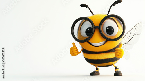 Happy Bee Thumbs Up.