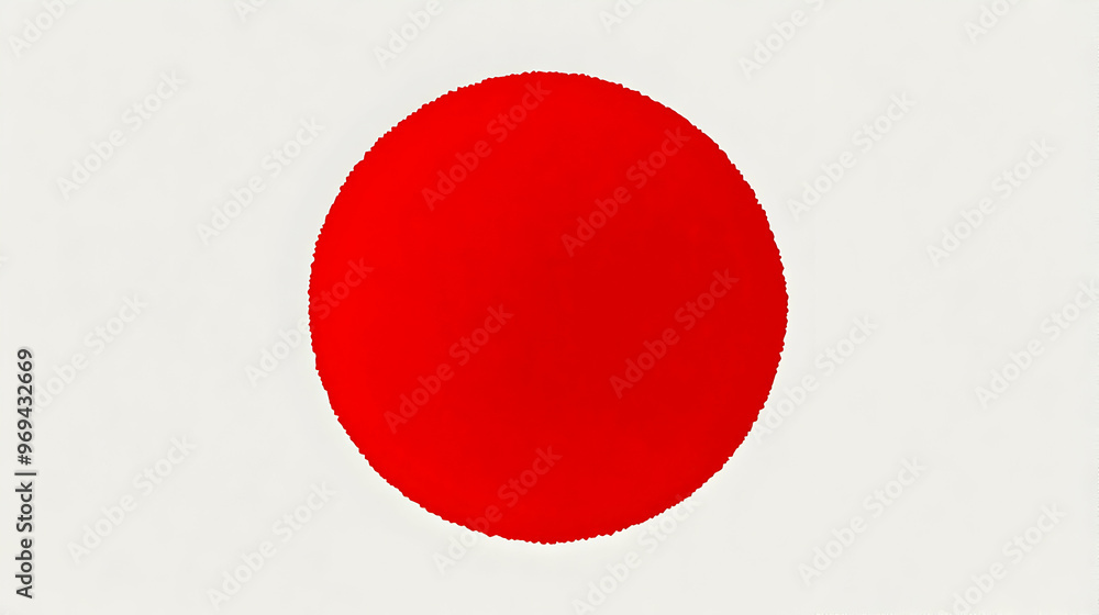 A simple representation of Japan's national flag featuring a red circle on a white background. A simple representation of Japan's national flag featuring a red circle on a white background.