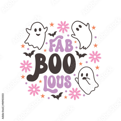 Halloween Fab Boo Lous Retro SVG