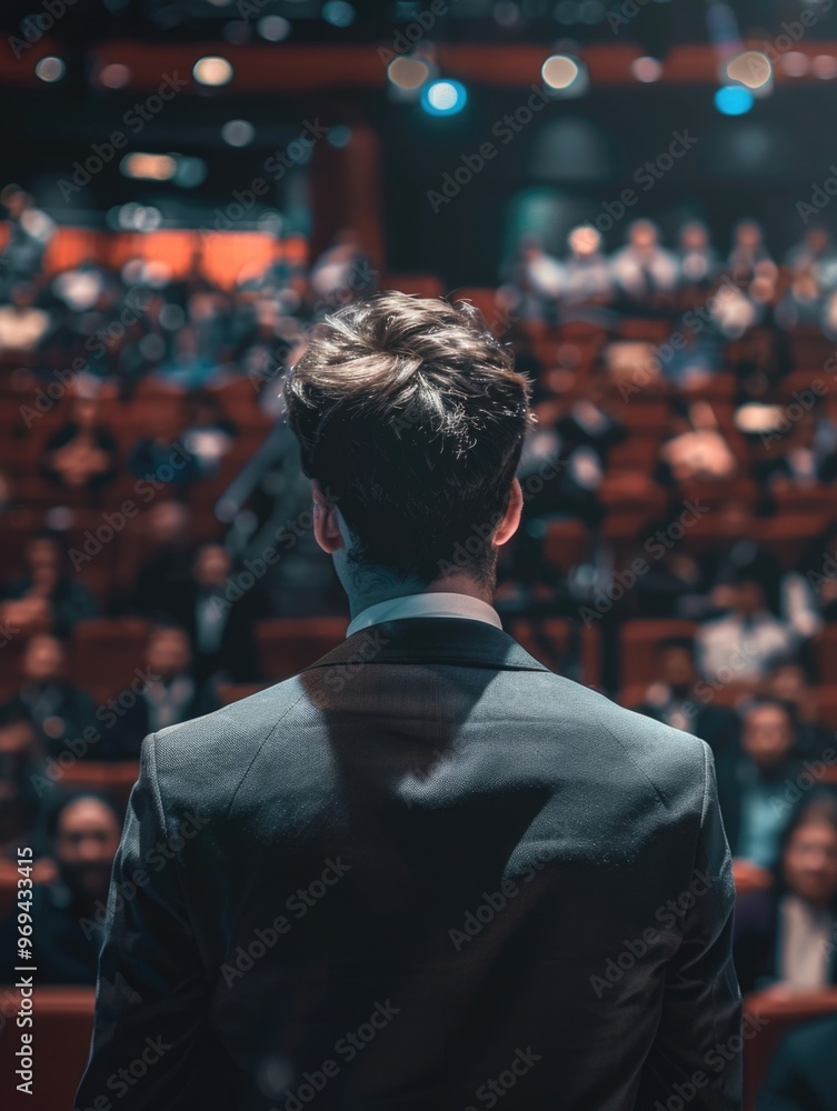 Speaking at a Conference: A Professional Businessman Speaking at a Conference: A Professional Businessman