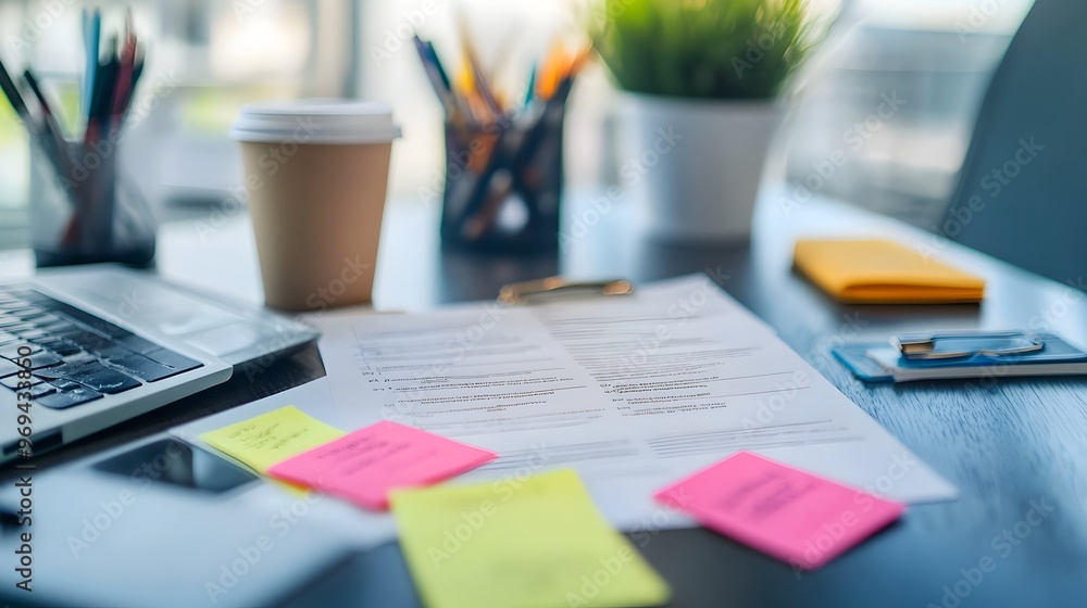 Business Plan Development on Desk with Planning Supplies Business Plan Development on Desk with Planning Supplies