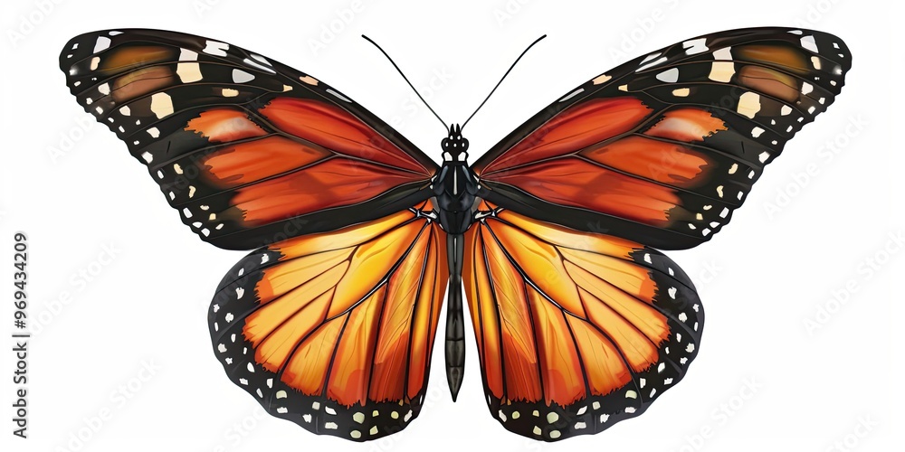 Fototapeta premium Butterfly realistic isolated on white background