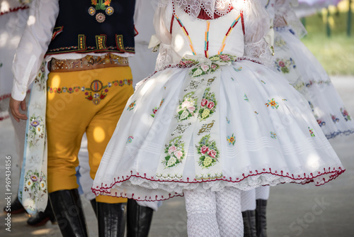 Detail of folk costume, Rakvice, Southern Moravia, Czech Republic photo