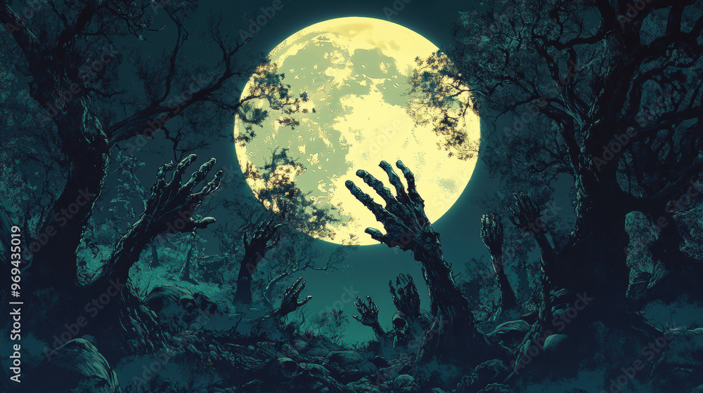 Fototapeta premium Graveyard Moon.