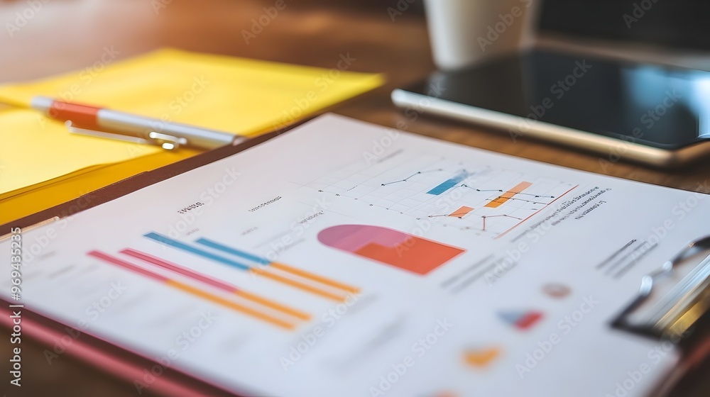 Organized Business Plan Binder with Charts and Notes for Company Strategy Organized Business Plan Binder with Charts and Notes for Company Strategy