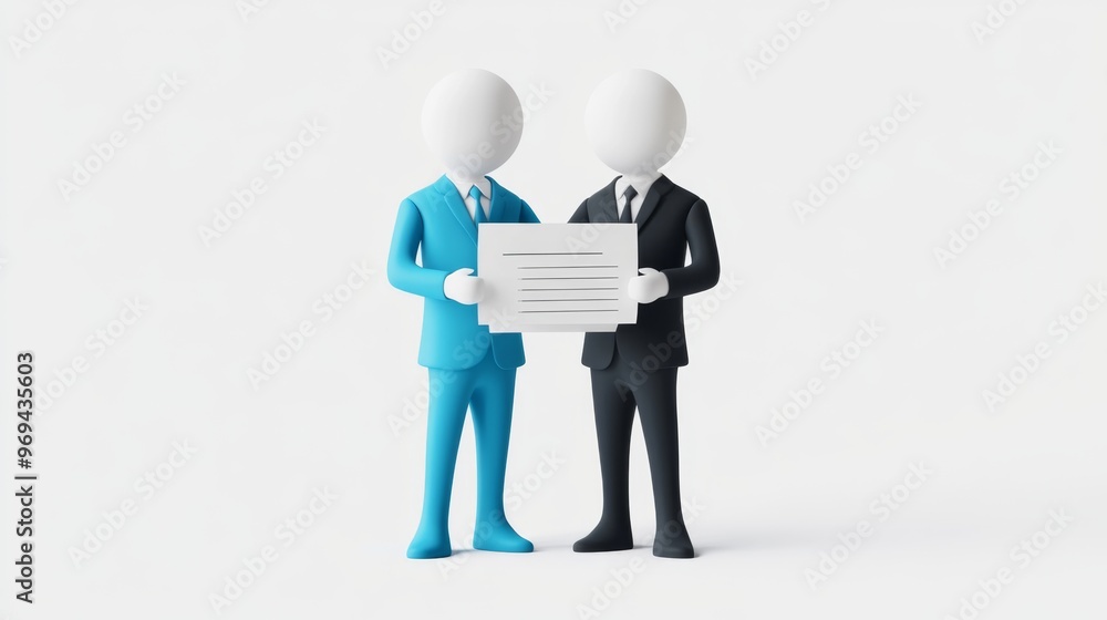 Two Businessmen Holding a Blank Sign Two Businessmen Holding a Blank Sign