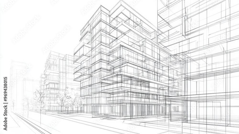 Wireframe Building Design. Wireframe Building Design.