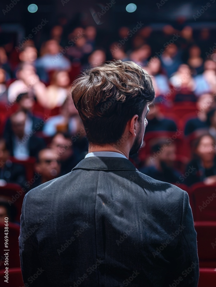 Introspective Businessman at Conference Introspective Businessman at Conference