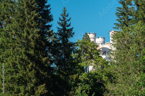 ancient building on a wooded island photo