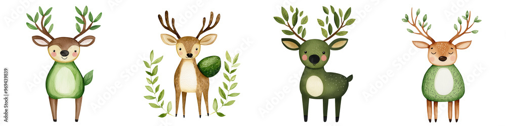 Charming collection of cute deer illustrations, perfect for nature-themed projects and children's artwork. Charming collection of cute deer illustrations, perfect for nature-themed projects and children's artwork.