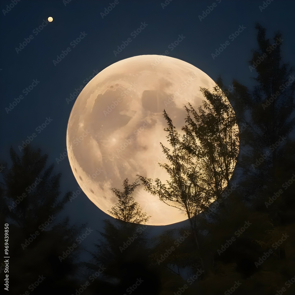 Naklejka premium full moon over the sky