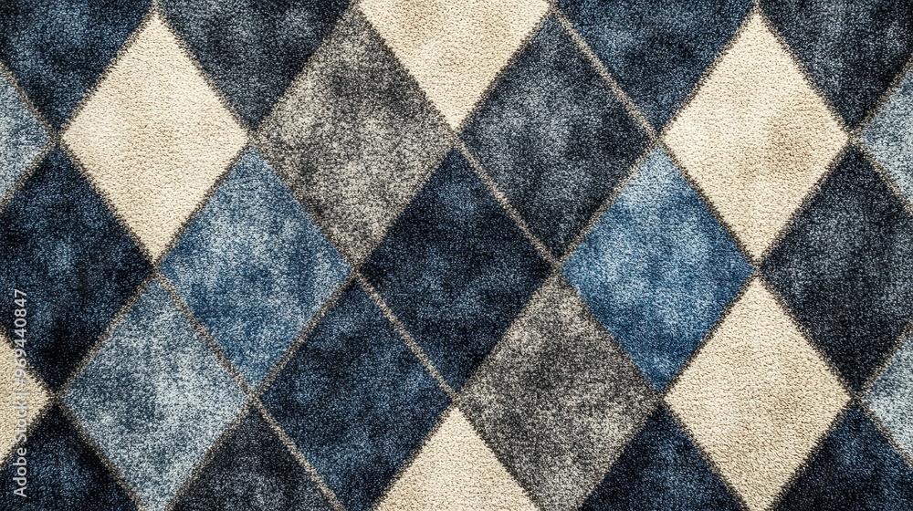 Classic argyle pattern with diamonds in muted shades of grey and blue Classic argyle pattern with diamonds in muted shades of grey and blue