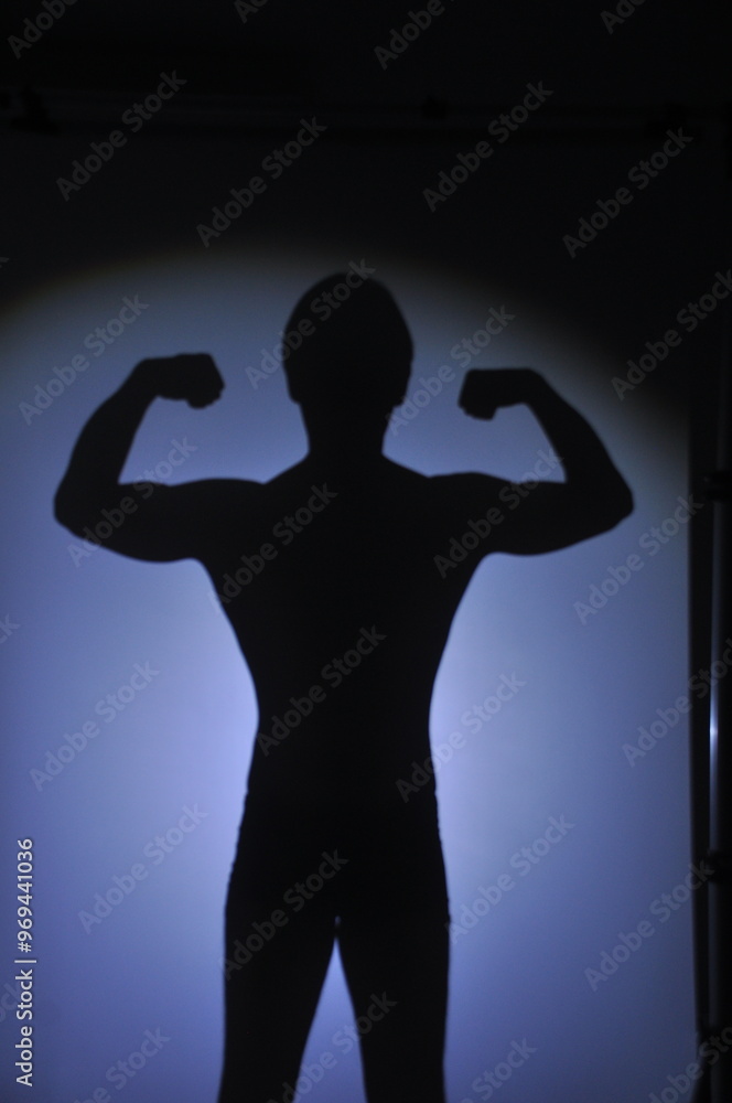 Naklejka premium silhoueta de corpo masculino musculoso