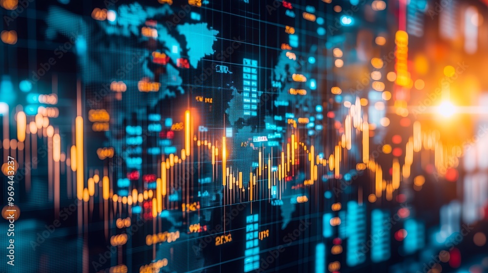 Obraz premium Digital Tapestry of Economic Connections